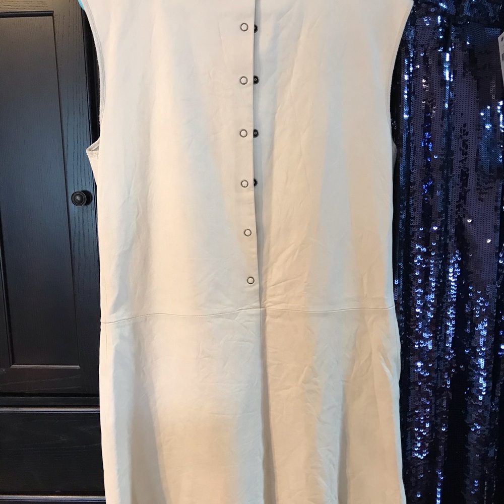 Theory cream leather dress size 4